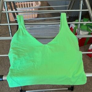 Lululemon Vibrant Lime Green Cropped Tank Top
